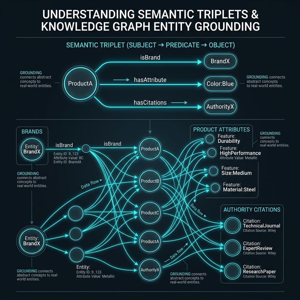 Semantic Triplets and Knowledge Graph Entity Grounding Diagram in GEO