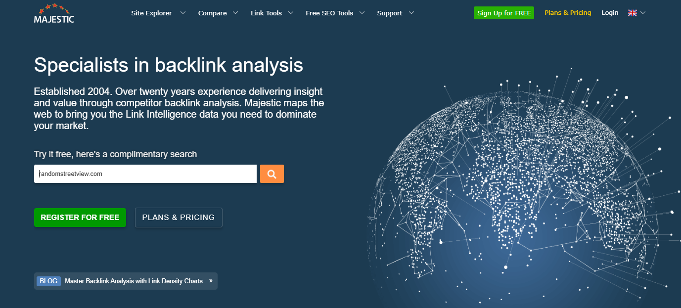 Majestic Backlink Analiz Ekranı