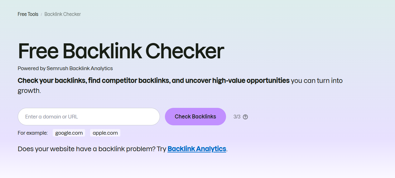 Semrush Backlink Checker Ekran Görüntüsü